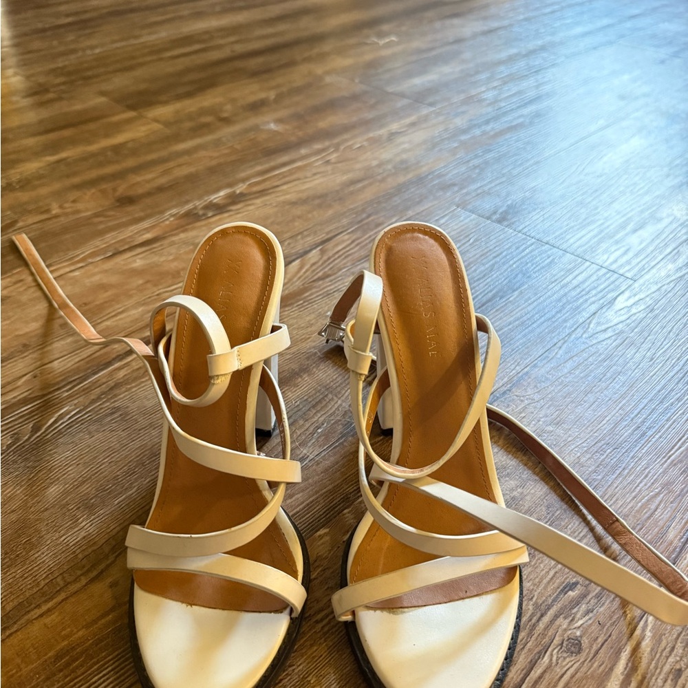 Alias Mae Cream and Tan Strappy Heels